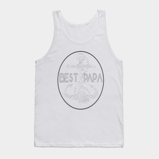 funny world's best papa ever, Funny white Fathers Day, husband Tank Top